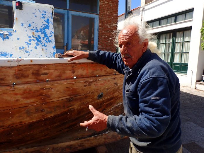 Mr. Papadelis and his craft