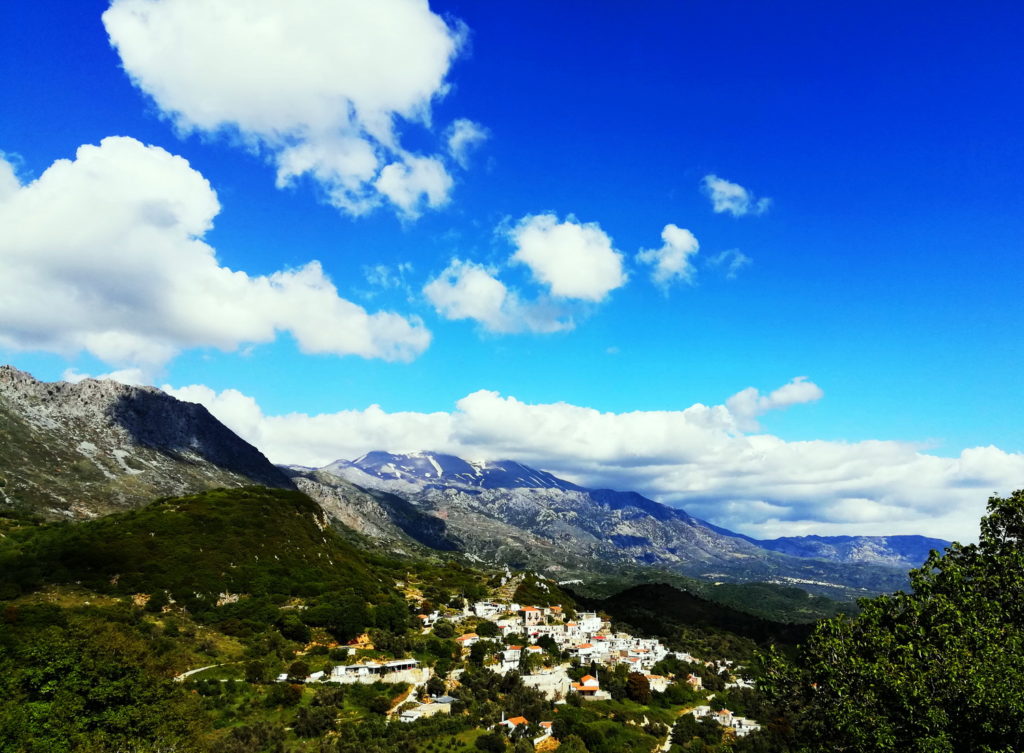 Driving in Crete -The White Mountains still have traces of snow in May