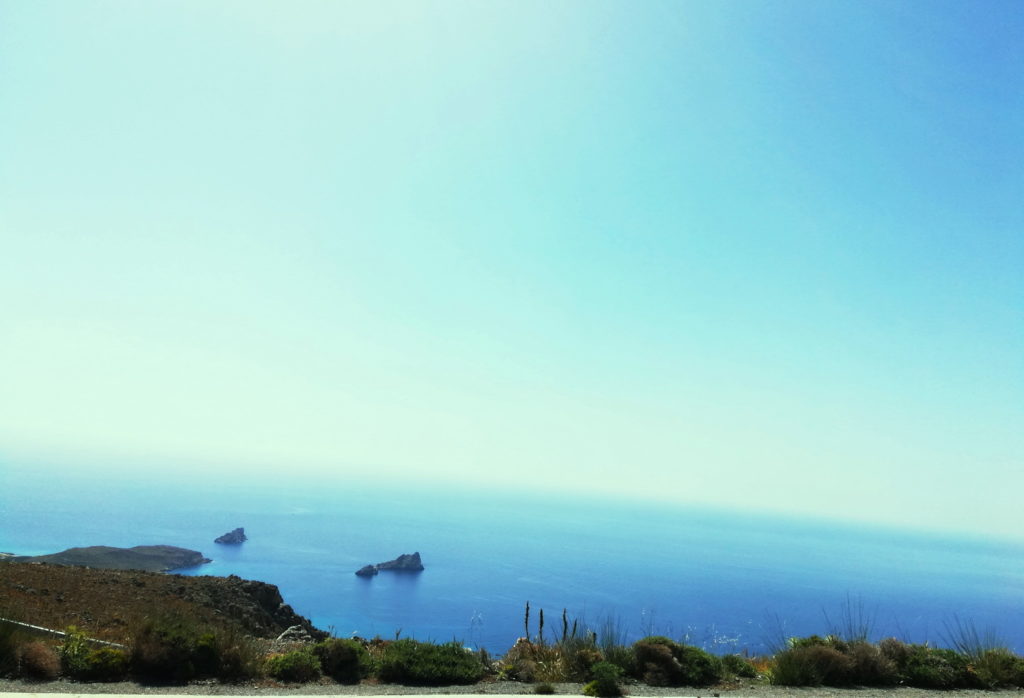 Driving in Crete - The Libyan sea comes into view from above