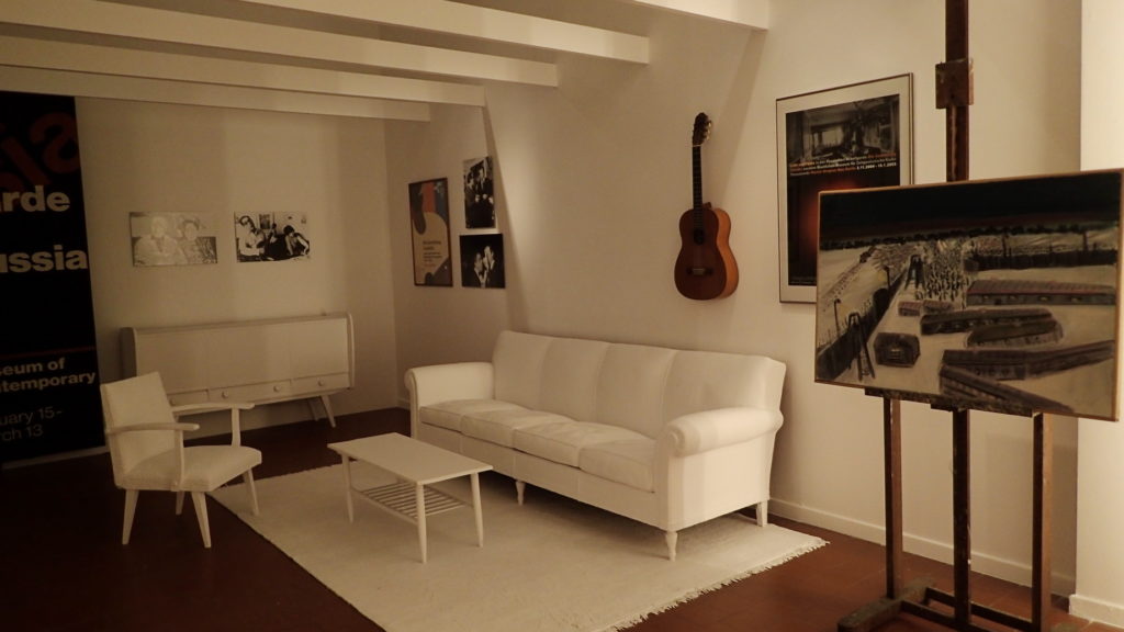 A reproduction of the Moscow living room of collector George Costakis, one of the most sought-out addresses in Moscow 