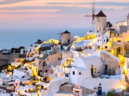 Santorini has beautiful examples of classic Cycladic architecture