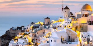 Santorini has beautiful examples of classic Cycladic architecture