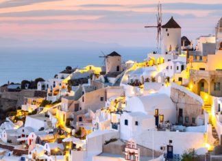 Santorini has beautiful examples of classic Cycladic architecture