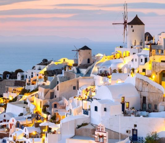 Santorini has beautiful examples of classic Cycladic architecture