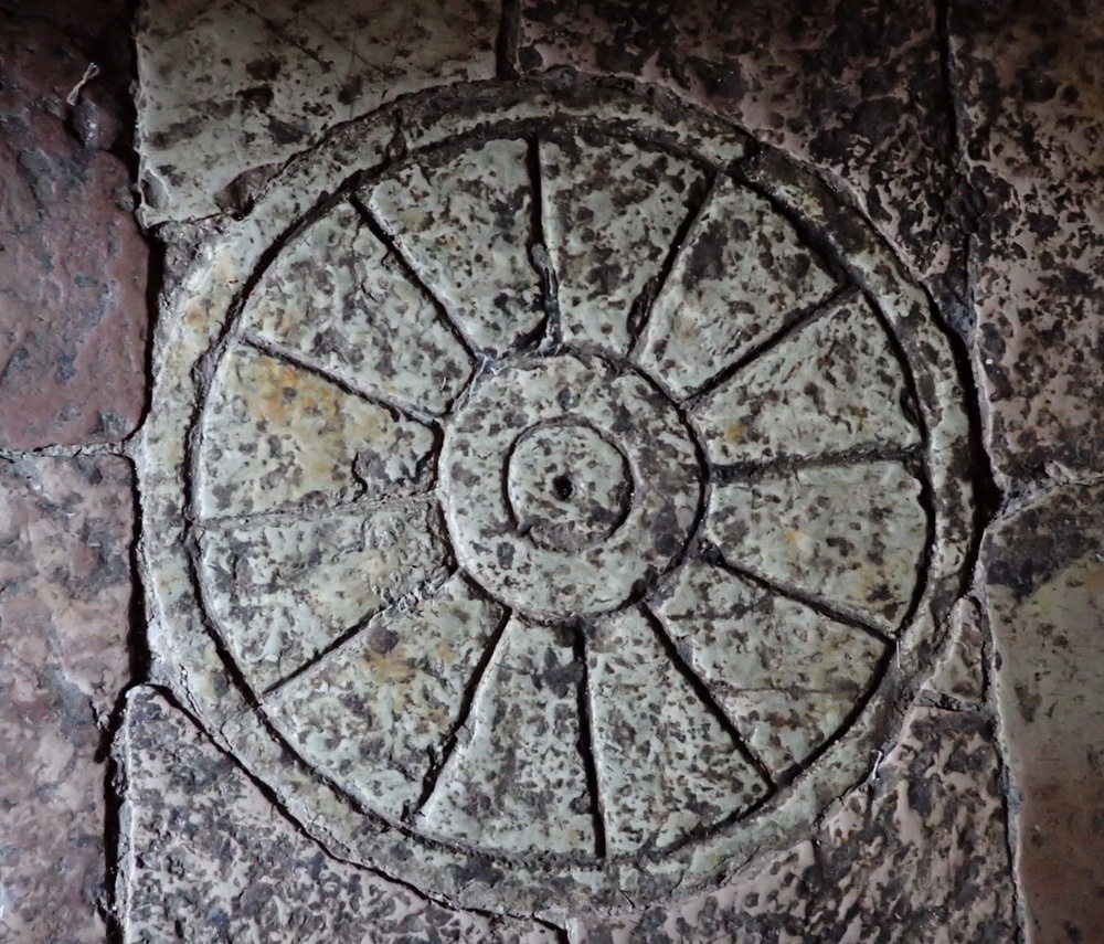 An early symbol of Christianity, in the middle of the floor of the chapel