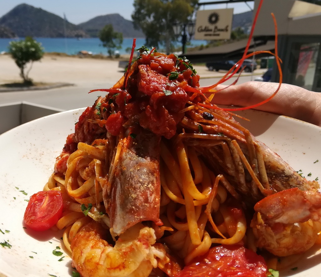 Pasta with Fresh Shrimp at Golden Beach