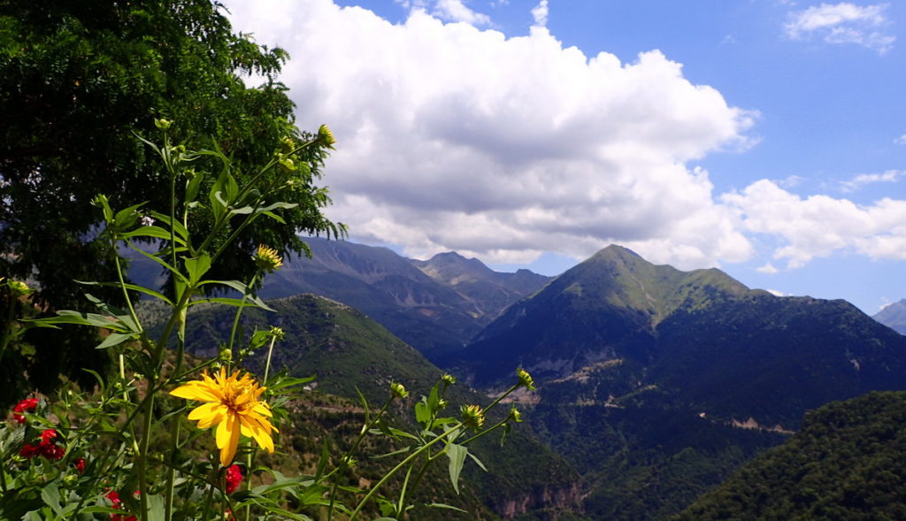 A view over the mountains of Tzoumerka from Kalarytes