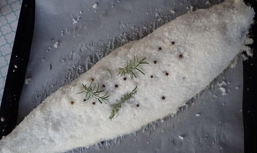 Baked Fish in Salt Crust Ready for the Oven