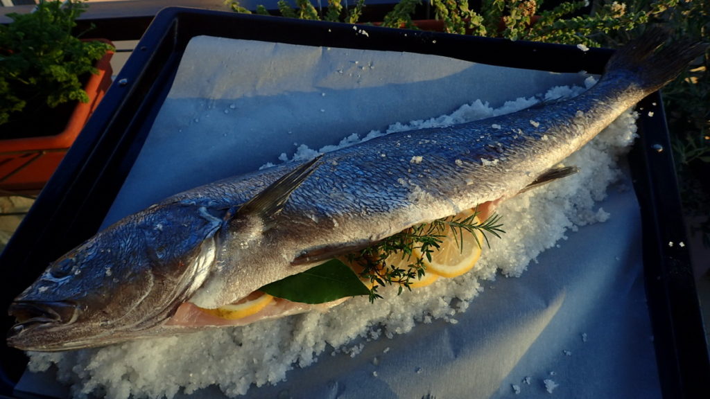 Fish on a Bed of Salt for baked fish in a salt crusta