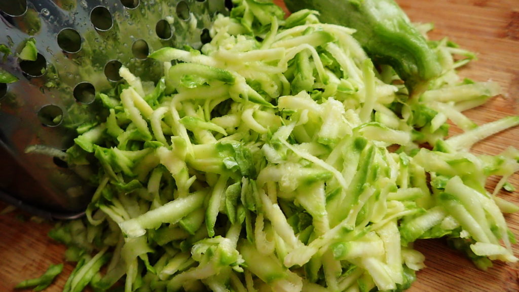 Grated Zucchino for Chocolate Zucchini Cake Recipe