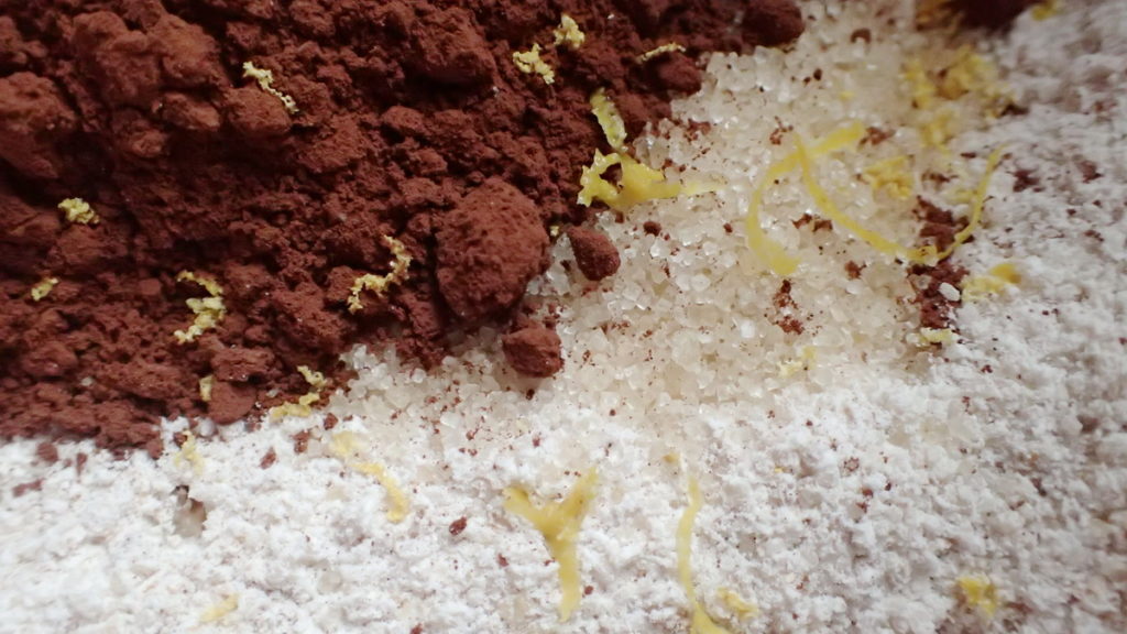 Dry ingredients for the Chocolate Zucchini Cake