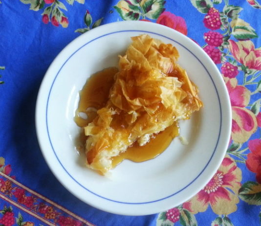 tiropita - cheese pie with honey