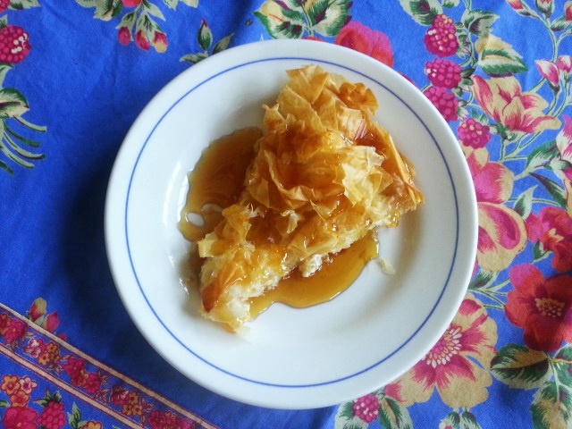 tiropita - cheese pie with honey