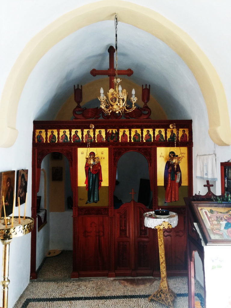 The iconostasis of a simple mountain chapel, Kasos