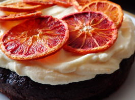 Orange Chocolate Cake with White Chocolate Cream Cheese Frosting