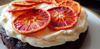 Orange Chocolate Cake with White Chocolate Cream Cheese Frosting