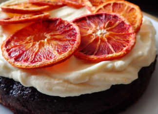 Orange Chocolate Cake with White Chocolate Cream Cheese Frosting