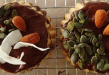 Tahini halva with dark chocolate is vegan and very popular for Greek Orthodox lent.