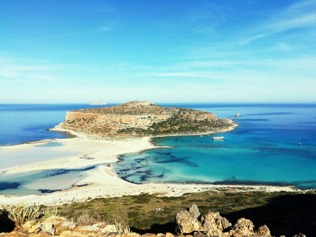 Balos Beach and Lagoon, seen here from above, is one of the most famous Chania Beaches