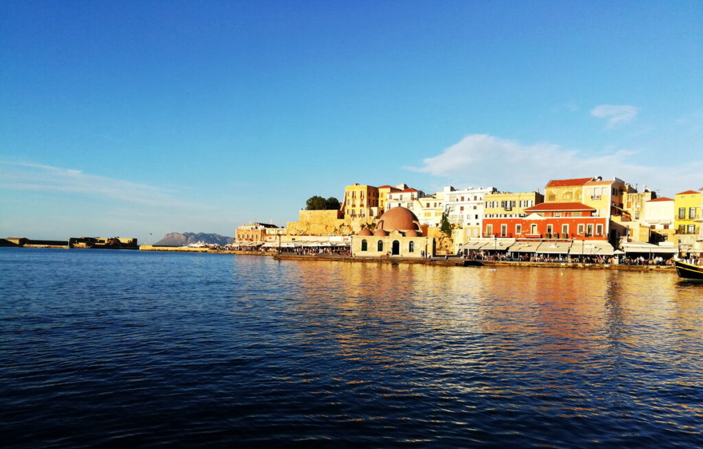 Chania Venetian Harbor is between two Chania Beaches