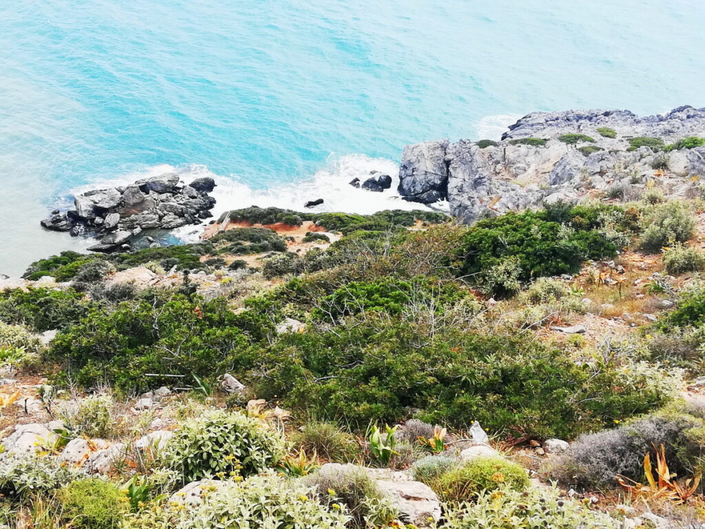 The view of the sea from above - the drive to the Chania Beaches on the south coast is one of the loveliest of Crete