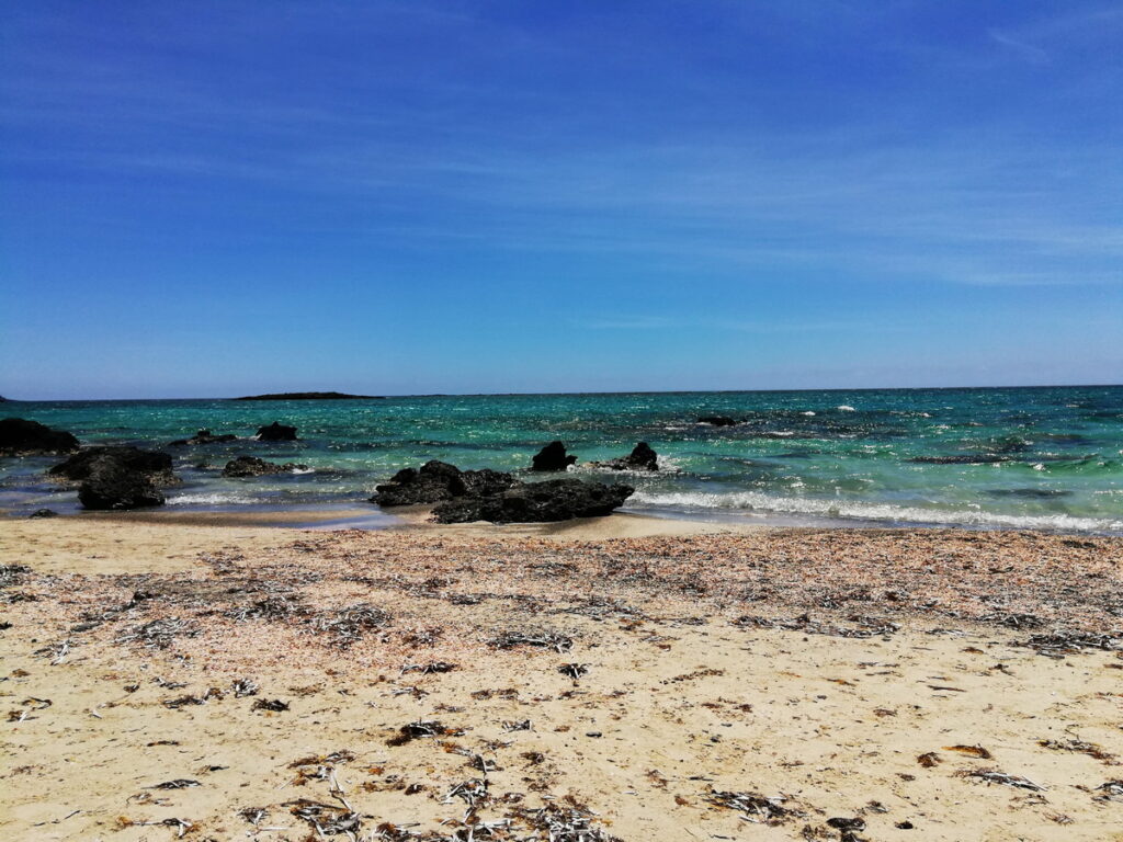 A wild section of Falassarna Beach, Chania Prefecture